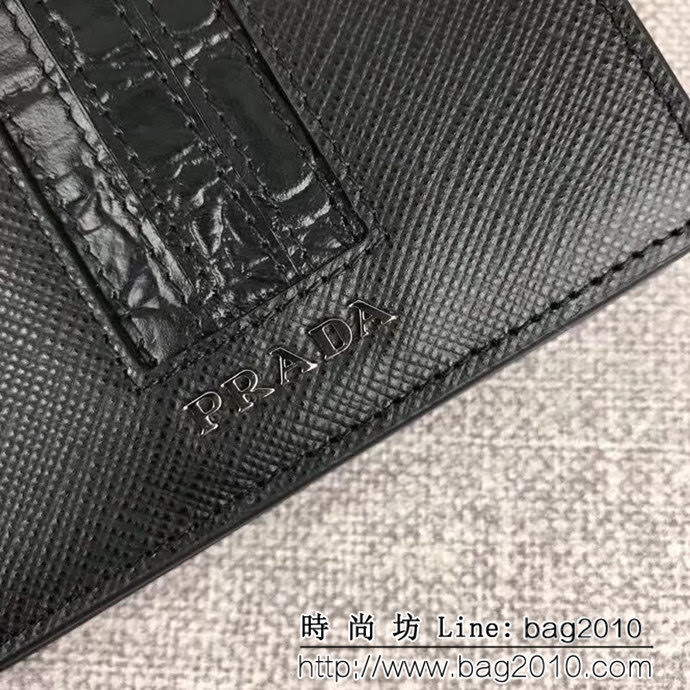 PRADA普拉達 官網同步 專櫃最新款 十字紋牛皮 男士短款錢夾 2M0513 DD1889
